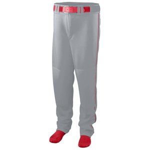 ASI Series Baseball/softball Pant With Piping Youth - 1446 - Silver Grey/Red